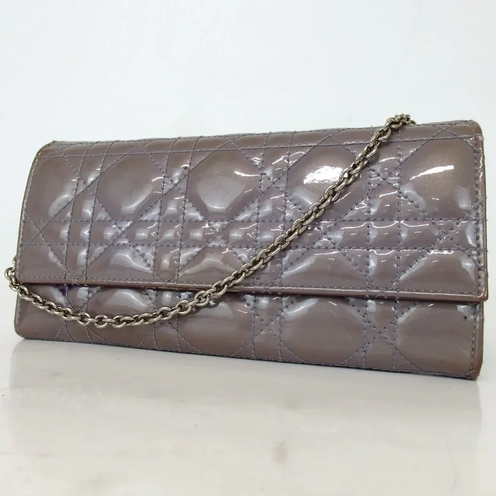 Authentic Christian Dior 02.LU.1019 Cannage Stitch Lady Dior Chain purse